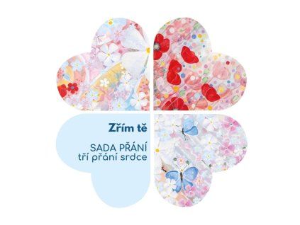 zřím tě sada přáníčka ve tvaru srdce tvorime srdcem
