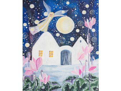 Zima - PLÁTNO na vnitřním rámu 50x60cm